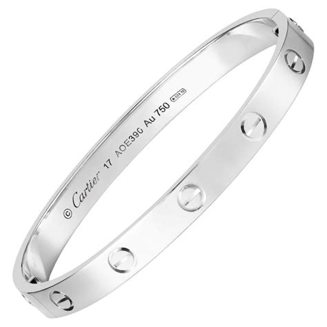 white gold love bracelet cartier|cartier love bracelet identification.